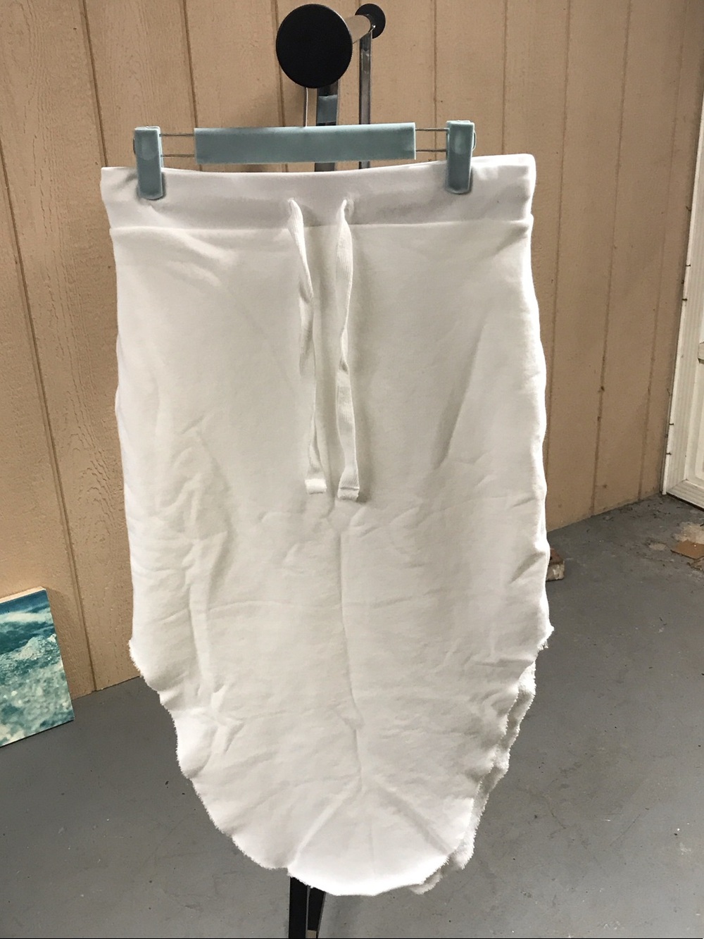 Frank & Eileen White High-Low Drawstring Midi Skirt